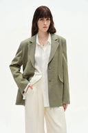 Graf Sage Green Suit Jacket in Linen Blend
