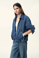 Janet 90s Inspired Ballon Jacket in Cotton Denim