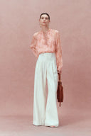 Xyla Semi Sheer Blouse in Silk Crepe with Paisley