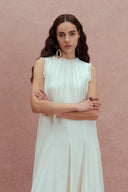 Paz Ruffle Maxi Dress in Acetate-Modal Blend