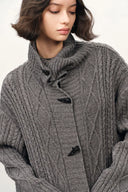 Cardigan long Bridget en maille mélange laine mérinos