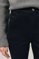 Vera Washed Charcoal Micro Flared Jeans in Stretchy Denim