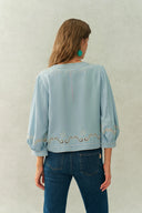 Marmont Bluse mit Pin-Tuck-Stickerei aus Tencel Denim