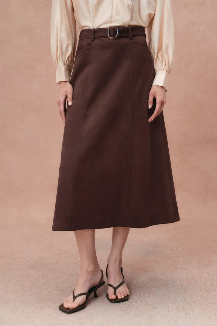 Morrow Suede Skirt in Lightweight Faux Suede