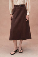 Morrow Suede Skirt in Lightweight Faux Suede