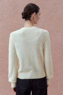 Sabina Jacquard Knit Cardigan in Alpaca-Merino Blend Knit