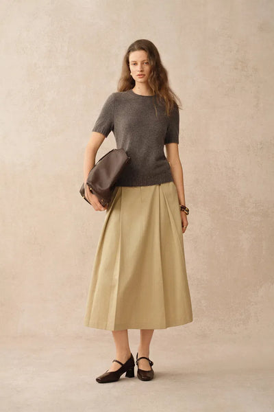 トップス Little$uzie Merino Wool Short Knit Miya Crew Neck Short Sleeve Top in Merino Wool Knit – fbrq.com