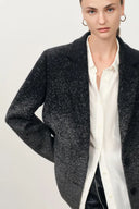 Aurora Gradient Herringbone Long Blazer in Merino Wool