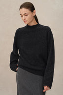 Lucy Mock Neck Sweater in Merino Wool Knit