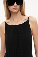 Obélisque Pleated Slip Dress in Matte Crepe