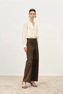 Pantalones Deportivos Lene de Pierna Recta en Imitación Ante