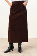 Coco Straight Skirt in Corduroy Cotton