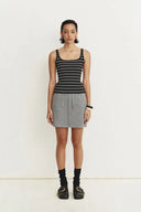 Liz Ärmelloses Tanktop mit eckigem Ausschnitt und figurbetontem Schnitt aus hoch dehnbarem Rippstrick