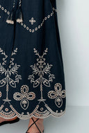 Antonia Embroidered Robe Dress in Linen Blend