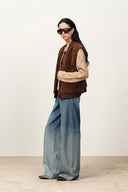 Chaleco de forro polar Sherpa de piel sintética Morita en alpaca-merino teddy