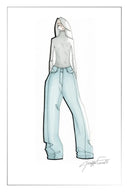 Francesca Yellow Washed Jeans in Cotton Denim