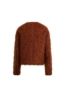 Peggy Boxy Cut Fur Coat in Mohair Faux Fur