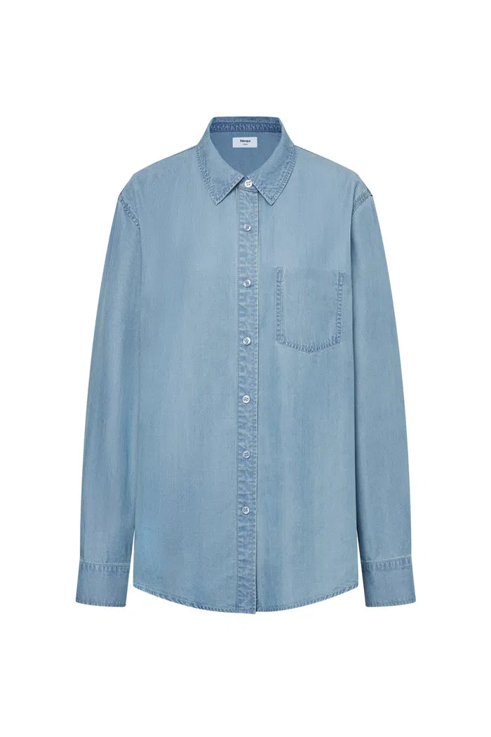 Willo Sky Blue Shirt in Tencel Denim – fbrq.com Willo Sky Blue Shirt in Tencel Denim – fbrq.com