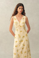 Lumina Floral Sleeveless Dress in Crinkle Gauze