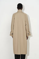 Esme Minimalist Oversized Long Trench Coat in Cotton Twill