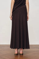 Florence Asymmetric Draped Sleeveless Top and Maxi Skirt Set in Cotton Modal Knit