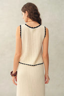 Rania Hand Crochet Embroidery Sleeveless Top in Cotton Yarn
