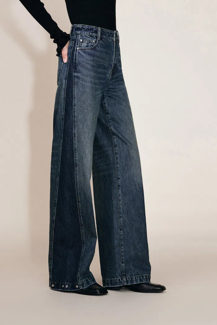 Mia Two Tone Panel Jeans in Cotton Denim