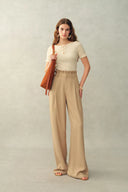 Clemence Lace Waist Pants in Premium Acetate