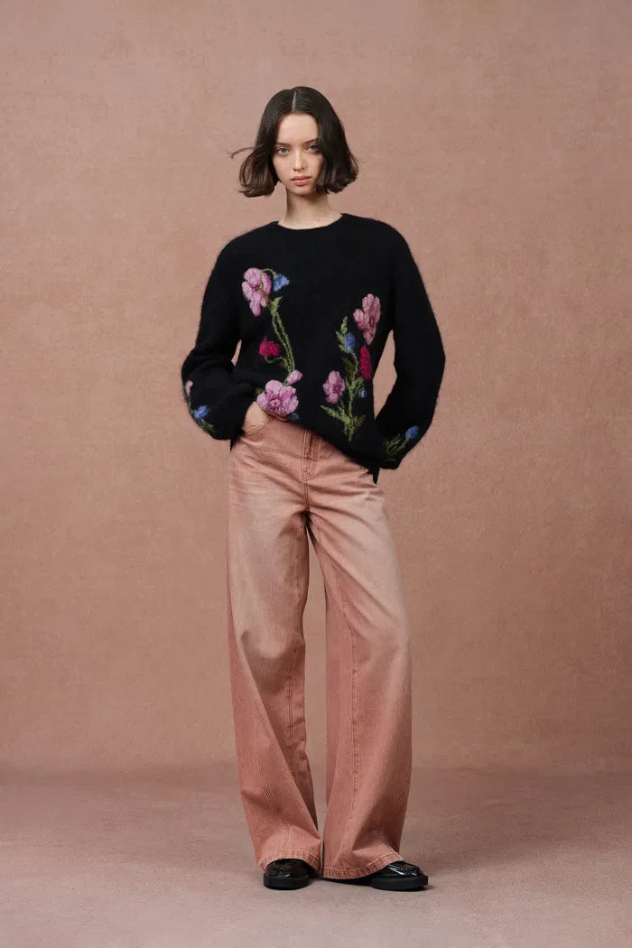 Rhoeadine 3D Jacquard Embroidered Sweater