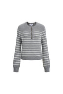 Rhea Striped Henley Sweater in Wool Blend