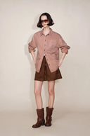 Adeline High Low Hem Cut Oversized Shirt in Lyocell Denim