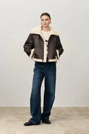 Quinn Short Jacket in Faux Shearling
