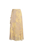 Quinn handbemalter Blumenrock mit Chiffon-Falten