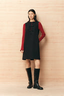 Rosalind Beaded Bow Detail Dress in Tweed