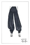 Bonnie Handwork Pleats Balloon Jeans in Acetate Tencel Denim