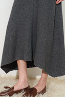 Lynn Asymmetric Ribbed Skirt in Wool Blend