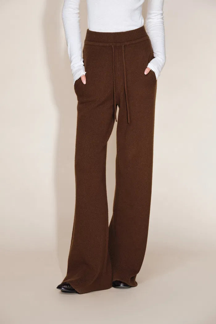 Vivi Drawstring Casual Trousers in Merino Wool Knit
