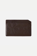 Bevel Double Layer Card Holder in Calfskin Leather
