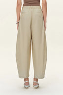 Sienna Airy Drawstring Barrel Leg Pants in Cotton Blend