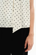 Elen Polka Dot Halter Neck Sleeveless Top in Mulberry Silk