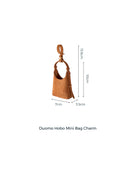 Porte-clés Mini Sac Duomo en Cuir Suédé