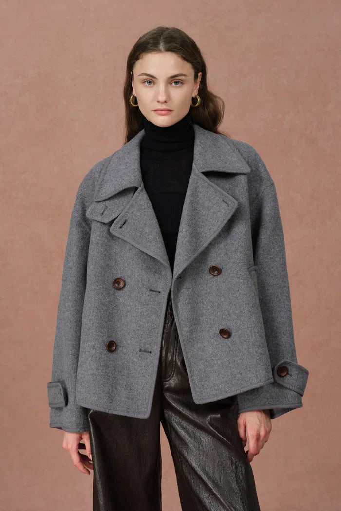 Catherine Double Faced Cabanse Coat in Merino Wool