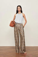Jorien Drape Pants in Crinkled Silk Blend