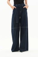 Cassia Raw Denim Wide Leg Jeans in Raw Denim
