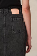 Jupe Maxi Denim Raquel Fendue Devant en Denim Coton