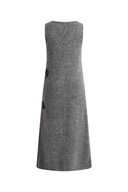 Abito Senza Maniche Tania Intarsia in Maglia Misto Lana Merino Alpaca