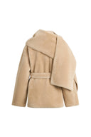 Carla Reversible Detachable Scarf Coat in Merino Wool