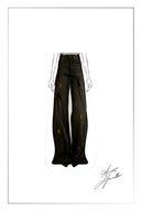 Eleanor Crystal Embellished Straight Leg Jeans in Cotton Denim