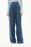 Jeans Seren de pierna ancha con cintura elástica en denim lyocell