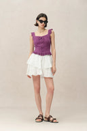 Vicky Ruffle Mini Skirt in Fine Cotton Voile